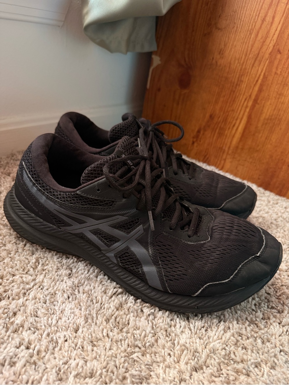 Asics Black Sneakers with Gray Logo size us 14